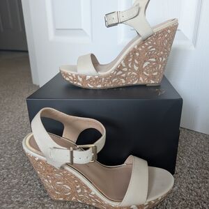 Jessica Simpson Cream Wedge Sandals